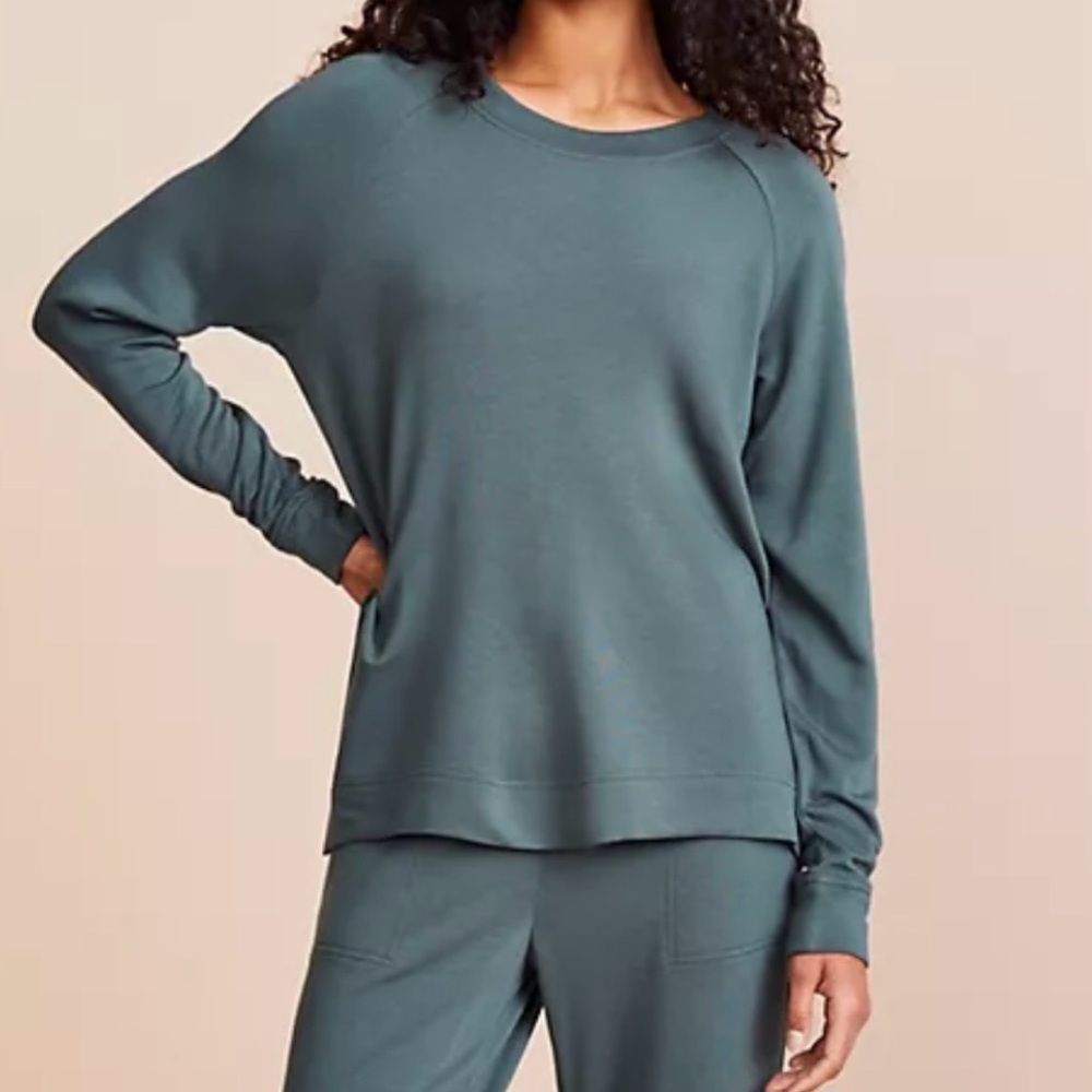 Loft Lou & Grey Signature Soft Sweatshirt Top and Straight Leg Jogger Pant Green